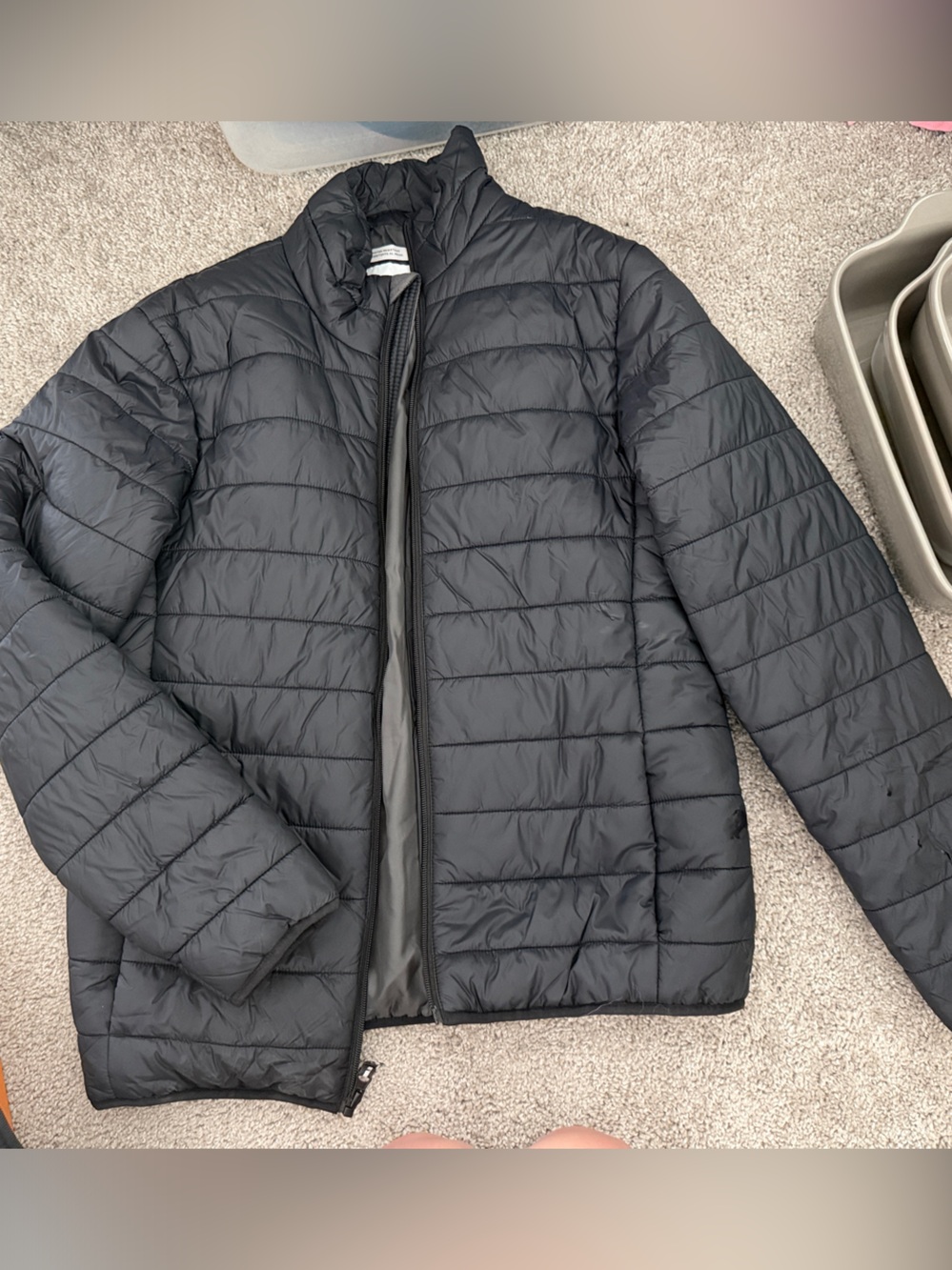 Men's Black Quilted Puffer